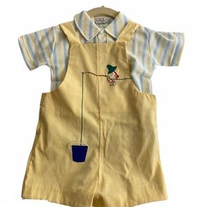 Vintage healthtex overalls with top Sz 4T